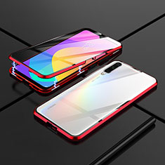Handyhülle Hülle Luxus Aluminium Metall Rahmen Spiegel 360 Grad Tasche M01 für Xiaomi CC9e Rot