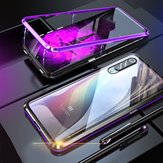 Handyhülle Hülle Luxus Aluminium Metall Rahmen Spiegel 360 Grad Tasche M01 für Xiaomi Mi 9 Lite Violett