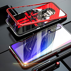Handyhülle Hülle Luxus Aluminium Metall Rahmen Spiegel 360 Grad Tasche M01 für Xiaomi Mi 9 Pro Rot