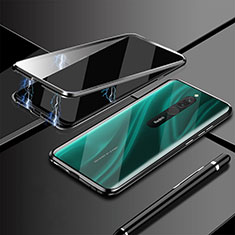 Handyhülle Hülle Luxus Aluminium Metall Rahmen Spiegel 360 Grad Tasche M01 für Xiaomi Redmi 8 Schwarz