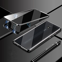 Handyhülle Hülle Luxus Aluminium Metall Rahmen Spiegel 360 Grad Tasche M01 für Xiaomi Redmi 8A Schwarz