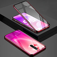 Handyhülle Hülle Luxus Aluminium Metall Rahmen Spiegel 360 Grad Tasche M01 für Xiaomi Redmi K30 4G Rot