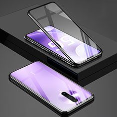 Handyhülle Hülle Luxus Aluminium Metall Rahmen Spiegel 360 Grad Tasche M01 für Xiaomi Redmi K30 4G Schwarz