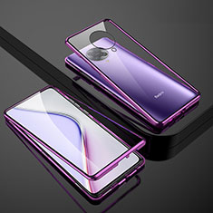 Handyhülle Hülle Luxus Aluminium Metall Rahmen Spiegel 360 Grad Tasche M01 für Xiaomi Redmi K30 Pro 5G Violett