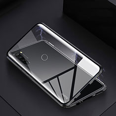 Handyhülle Hülle Luxus Aluminium Metall Rahmen Spiegel 360 Grad Tasche M01 für Xiaomi Redmi Note 8 (2021) Schwarz
