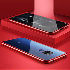 Handyhülle Hülle Luxus Aluminium Metall Rahmen Spiegel 360 Grad Tasche M02 für Huawei Mate 30 Lite Rot
