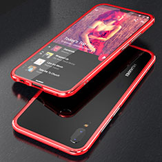 Handyhülle Hülle Luxus Aluminium Metall Rahmen Spiegel 360 Grad Tasche M02 für Huawei Nova 3e Rot