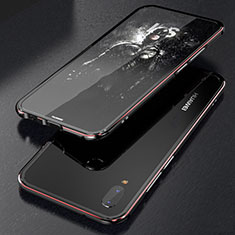 Handyhülle Hülle Luxus Aluminium Metall Rahmen Spiegel 360 Grad Tasche M02 für Huawei Nova 3e Rot und Schwarz