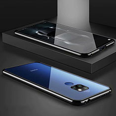 Handyhülle Hülle Luxus Aluminium Metall Rahmen Spiegel 360 Grad Tasche M02 für Huawei Nova 5i Pro Schwarz