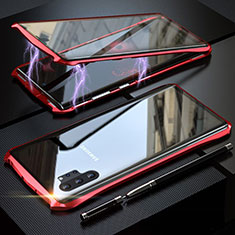 Handyhülle Hülle Luxus Aluminium Metall Rahmen Spiegel 360 Grad Tasche M02 für Samsung Galaxy Note 10 Plus 5G Rot