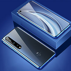 Handyhülle Hülle Luxus Aluminium Metall Rahmen Spiegel 360 Grad Tasche M02 für Xiaomi Mi 10 Pro Blau