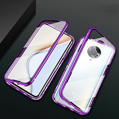 Handyhülle Hülle Luxus Aluminium Metall Rahmen Spiegel 360 Grad Tasche M02 für Xiaomi Poco F2 Pro Violett
