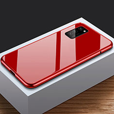 Handyhülle Hülle Luxus Aluminium Metall Rahmen Spiegel 360 Grad Tasche M03 für Huawei Honor V30 5G Rot