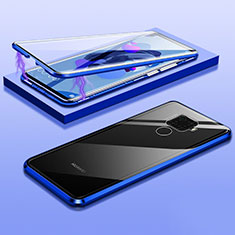 Handyhülle Hülle Luxus Aluminium Metall Rahmen Spiegel 360 Grad Tasche M03 für Huawei Mate 30 Lite Blau
