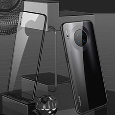Handyhülle Hülle Luxus Aluminium Metall Rahmen Spiegel 360 Grad Tasche M03 für Huawei Mate 30 Pro 5G Schwarz