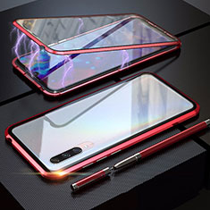 Handyhülle Hülle Luxus Aluminium Metall Rahmen Spiegel 360 Grad Tasche M03 für Xiaomi CC9e Rot