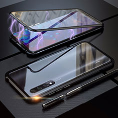 Handyhülle Hülle Luxus Aluminium Metall Rahmen Spiegel 360 Grad Tasche M03 für Xiaomi CC9e Schwarz