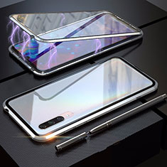 Handyhülle Hülle Luxus Aluminium Metall Rahmen Spiegel 360 Grad Tasche M03 für Xiaomi CC9e Silber