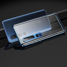 Handyhülle Hülle Luxus Aluminium Metall Rahmen Spiegel 360 Grad Tasche M03 für Xiaomi Mi 10 Pro Blau