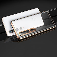 Handyhülle Hülle Luxus Aluminium Metall Rahmen Spiegel 360 Grad Tasche M03 für Xiaomi Mi 10 Pro Gold