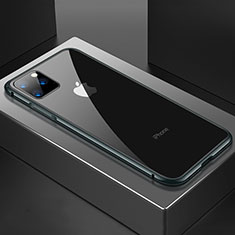 Handyhülle Hülle Luxus Aluminium Metall Rahmen Spiegel 360 Grad Tasche M04 für Apple iPhone 11 Pro Schwarz