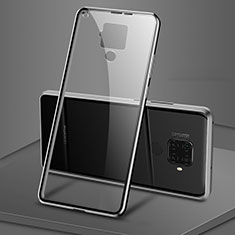 Handyhülle Hülle Luxus Aluminium Metall Rahmen Spiegel 360 Grad Tasche M04 für Huawei Nova 5z Schwarz