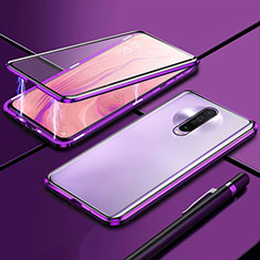 Handyhülle Hülle Luxus Aluminium Metall Rahmen Spiegel 360 Grad Tasche M04 für Xiaomi Redmi K30 4G Violett