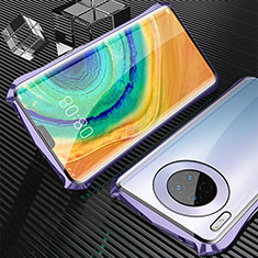 Handyhülle Hülle Luxus Aluminium Metall Rahmen Spiegel 360 Grad Tasche M05 für Huawei Mate 30 5G Violett