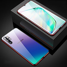 Handyhülle Hülle Luxus Aluminium Metall Rahmen Spiegel 360 Grad Tasche M05 für Samsung Galaxy Note 10 Plus 5G Rot
