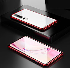 Handyhülle Hülle Luxus Aluminium Metall Rahmen Spiegel 360 Grad Tasche M05 für Xiaomi Mi 10 Pro Rot