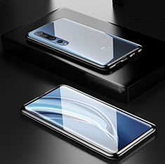 Handyhülle Hülle Luxus Aluminium Metall Rahmen Spiegel 360 Grad Tasche M05 für Xiaomi Mi 10 Pro Schwarz
