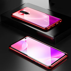 Handyhülle Hülle Luxus Aluminium Metall Rahmen Spiegel 360 Grad Tasche M05 für Xiaomi Redmi K30 4G Rot