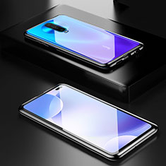 Handyhülle Hülle Luxus Aluminium Metall Rahmen Spiegel 360 Grad Tasche M05 für Xiaomi Redmi K30 4G Schwarz