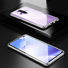 Handyhülle Hülle Luxus Aluminium Metall Rahmen Spiegel 360 Grad Tasche M05 für Xiaomi Redmi K30 5G Silber