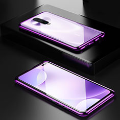 Handyhülle Hülle Luxus Aluminium Metall Rahmen Spiegel 360 Grad Tasche M05 für Xiaomi Redmi K30 5G Violett