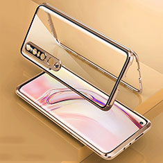 Handyhülle Hülle Luxus Aluminium Metall Rahmen Spiegel 360 Grad Tasche M06 für Xiaomi Mi 10 Pro Gold