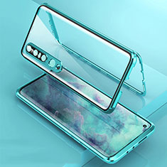 Handyhülle Hülle Luxus Aluminium Metall Rahmen Spiegel 360 Grad Tasche M06 für Xiaomi Mi 10 Pro Grün