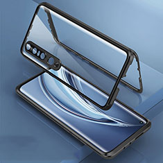 Handyhülle Hülle Luxus Aluminium Metall Rahmen Spiegel 360 Grad Tasche M06 für Xiaomi Mi 10 Pro Schwarz