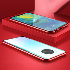 Handyhülle Hülle Luxus Aluminium Metall Rahmen Spiegel 360 Grad Tasche M07 für Huawei Mate 30 5G Rot