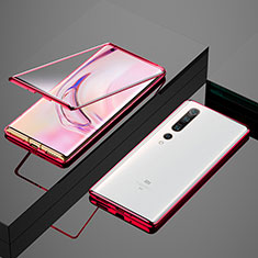 Handyhülle Hülle Luxus Aluminium Metall Rahmen Spiegel 360 Grad Tasche M07 für Xiaomi Mi 10 Pro Rot