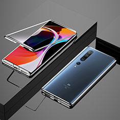 Handyhülle Hülle Luxus Aluminium Metall Rahmen Spiegel 360 Grad Tasche M07 für Xiaomi Mi 10 Pro Silber