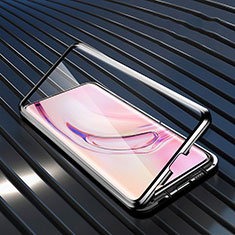 Handyhülle Hülle Luxus Aluminium Metall Rahmen Spiegel 360 Grad Tasche M08 für Xiaomi Mi 10 Pro Schwarz