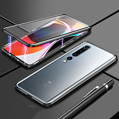 Handyhülle Hülle Luxus Aluminium Metall Rahmen Spiegel 360 Grad Tasche M09 für Xiaomi Mi 10 Pro Schwarz