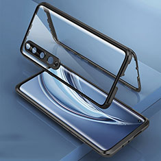 Handyhülle Hülle Luxus Aluminium Metall Rahmen Spiegel 360 Grad Tasche M09 für Xiaomi Mi 10 Schwarz