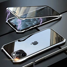 Handyhülle Hülle Luxus Aluminium Metall Rahmen Spiegel 360 Grad Tasche M10 für Apple iPhone 11 Pro Max Silber