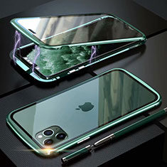 Handyhülle Hülle Luxus Aluminium Metall Rahmen Spiegel 360 Grad Tasche M11 für Apple iPhone 11 Pro Grün