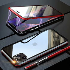 Handyhülle Hülle Luxus Aluminium Metall Rahmen Spiegel 360 Grad Tasche M12 für Apple iPhone 11 Pro Max Rot