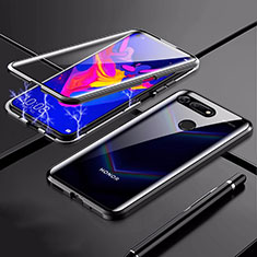 Handyhülle Hülle Luxus Aluminium Metall Rahmen Spiegel 360 Grad Tasche T01 für Huawei Honor View 20 Schwarz