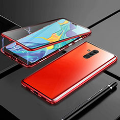 Handyhülle Hülle Luxus Aluminium Metall Rahmen Spiegel 360 Grad Tasche T01 für Huawei Mate 20 Lite Rot