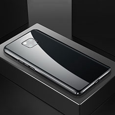 Handyhülle Hülle Luxus Aluminium Metall Rahmen Spiegel 360 Grad Tasche T01 für Huawei Mate 20 Pro Schwarz